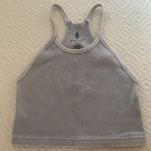 Free People Movement Happiness Runs Tank — Washed Light Blue — Size M/L